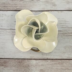 Vintage Jeri-Lou Scarf Clip Large 3D Flower Statement - Cream